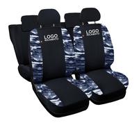 COPRISEDILI AUTO COMPATIBILE CON TIPO FODERE BICOLORE NERO - MIMETICO BLU