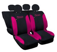 COPRISEDILI AUTO COMPATIBILI CON 500 BICOLORE NERO FUCSIA - LINEA DONNA