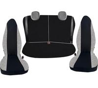 Coprisedili Auto Completi in cotone per peugeot 107, 7 Pezzi, Cotone grigio/Nero, Posteriore Diviso