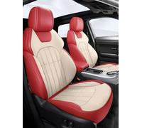 Coprisedili Auto Coprisedile Auto In Pelle Personalizzato Per Dodge Per Challenger 2012-2015 Accessori Interni Set Completo Automobili Copri sedile Protettivi(White Red,Standard)