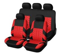 Coprisedili Auto Coprisedili Auto Set Completo Protezioni Sedili Universali Accessori Con Motivo Tracce Pneumatici Alla Moda Copri sedile Protettivi(Rosso,Full)