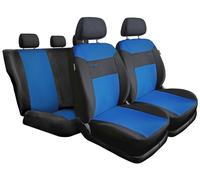 Coprisedili Auto Fodere Nero/Blu Sportivo Cover Set Completo per Skoda Rapid