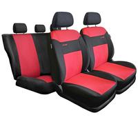 Coprisedili Auto Fodere Nero/Rosso Sportivo Cover Set Completo per Skoda Rapid