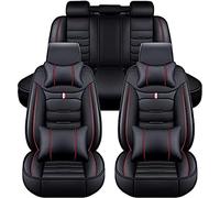 Coprisedili Auto in Pelle PU per BMW Serie 3/4 E46 E90 E91 E92 E93 F30 F31 F34 F35 G20 G21 F32 F33 F36,Coprisedile Anti Scivolo con Schienale Coprisedile Accessori Interni,A-Black Red