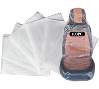 Coprisedili Auto in Plastica Trasparente Monouso,100pcs Coprisedili in Plastica per Auto,Coprisedili Usa e Getta per Auto,Coprisedili Auto Anteriore Impermeabili e Antipolvere,In Plastica Trasparente
