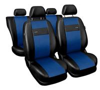 Coprisedili Auto in Similpelle Blu Set Fodere Complete per Skoda Rapid