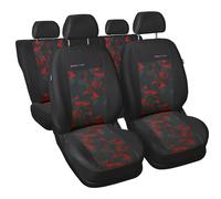 Coprisedili Auto in Velluto Rosso Set Fodere Complete per Daewoo Nubira