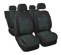 Coprisedili Auto in Velluto Verde Set Fodere Complete per Skoda Rapid