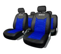 Coprisedili auto Linea S set completo 5 teste nero e blu Nero-blu