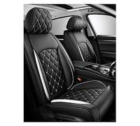 Coprisedili Auto Pelle Per Cadillac ATs Coupe 2015-2019, Impermeabile Set Fodere Anteriori e Posteriori Copri Sedili Auto Set Coprisedili, Coprisedile Auto Compatibile Airbag Laterale(D(White))