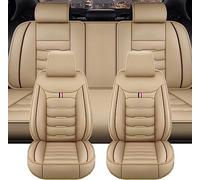 Coprisedili Auto per Fiat Abarth 500/Abarth 500C/Abarth 500 esseesse, Copri Sedile Auto Universale,Pelle PU,Impermeabile,5 Posti,Guida Confortevole(Beige)