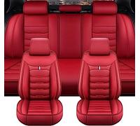 Coprisedili Auto per Fiat Abarth 500/Abarth 500C/Abarth 500 esseesse, Copri Sedile Auto Universale,Pelle PU,Impermeabile,5 Posti,Guida Confortevole(Red)