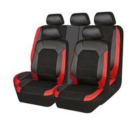 Coprisedili Auto per Peugeot 2008 2014 2015 2016 2017 2018 2019, Pelle PU Impermeabile Set Completo per Sedili Anteriori e Posteriori, Protezione Completa Sedili Auto, Accessori,D Black Red