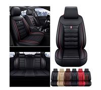 Coprisedili Auto per Renault Kadjar 2015-2018, Personalizzati Coprisedile in Pelle PU Impermeabile Set Copri Sedile Airbag Compatibile Accessori,B/Black Red