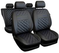 Coprisedili Auto Similpelle Nero Cuciture Blu Fodere Complete per VW Fox