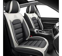 Coprisedili Auto Universale Per Fiat Panda Climbing/Panda Trekking/Panda Active/Marea, Copri Sedile Auto Pelle PU，Impermeabile，Traspirante, Regalo di Compleanno(Gray white)