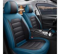 Coprisedili Auto Universale Per Ford Transit Custom 2017 2018 2019-2024 2025 2026, Resistente All'usura，Copri Sedile Auto Pelle PU，Impermeabile，5 Posti(Black blue)