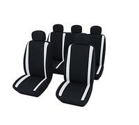 Coprisedili Auto Universali Copri-Sedili Anteriore Posteriore Coprisedile Macchina Protezione Schienale Guidatore Passeggeri Accessori Interno Tappezzeria Copri Poggiatesta Elasticizzato (Bianco)