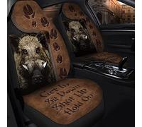 Coprisedili Auto Universali Motivo In Pelle Marrone Con Impronte Di Caccia Al Cinghiale 3D Auto Macchina Seat Coverset Coprisedile Universale Cuscino Per Sedile Auto Coprisedile Per Suv, Auto
