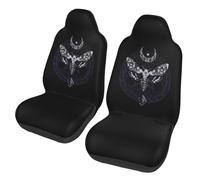 Coprisedili Auto Wiccan Pagan Witch Sacred Moon Death Moth Set di 2 Coprisedile Resistente Fodere per Sedili Auto per Auto SUV Commerciali 52X138Cm