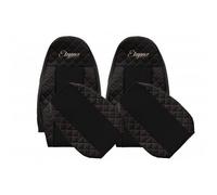 Coprisedili Camion Per Volvo FH 4 FM 4 2013-2019 1+1 Eco Pelle Nero/Fili Rossi