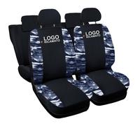 COPRISEDILI COMPATIBILI C4 FODERE AUTO SEDILI BICOLORE NERO - MIMETICO BLU