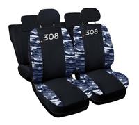 COPRISEDILI COMPATIBILI CON 308 2a SERIE DAL 2013 FODERE NERO MIMETICO BLU