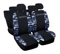 COPRISEDILI COMPATIBILI CON MERIVA FODERE BICOLORE NERO MIMETICO BLU