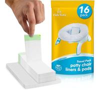 Coprisedili e assorbenti per vasino usa e getta TidyTots per bambini piccoli | Confezione combinata da viaggio con 16 coprivasino usa e getta per bambini e 16 assorbenti | Mantiene pulito il vasino