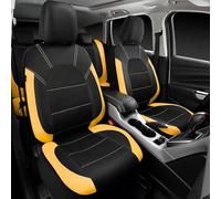 Coprisedili E Poggiatesta per Nissan 350Z Coupe (Z33) 2003 2004 2005 2006 2007-2009, In Ecopelle Traspirante, Compatibili Con Airbag E Lavabili,Yellow