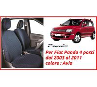 Coprisedili Fiat Panda 2003>2011 4 posti fodere set su misura trapuntate blu