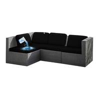 Coprisedili for mobili, copridivano elasticizzati, copridivano for esterni, copridivano idrorepellenti, fondo elastico di ricambio for cuscini da giardino, panca, patio, rattan e divani.(Black,2-Seate