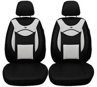 Coprisedili in ecopelle per sedili auto compatibili con Seat Exeo 2008 - 2013 conducente e passeggero, FB: D108 (nero/bianco)