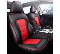 Coprisedili In Vera Pelle Per Auto Per Mitsubishi L200 Asx Per Lancer X Per Outlander 3 XL Per Eclipse Per Croce Per Pajero Per Lo Sport Protezioni Sedili Auto(Nero rosso,Standard)