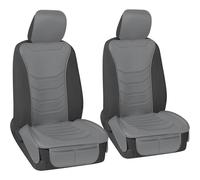Coprisedili Motor Trend LuxeFit Solid Grey per auto, camion, furgoni, SUV (confezione da 2) Coprisedili in similpelle di alta qualit , facili da