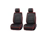 Coprisedili Nero Con Bordo Rosso Coppia Similpelle 1+1 Anteriori Fodere Universale Pelle Finta Lussuosi Cuscini