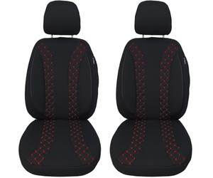 Coprisedili per auto compatibili con Audi A4 B9 2015 conducente e passeggero, coprisedili FB: N302 (cuciture rosse)