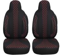 Coprisedili per auto compatibili con Dacia Logan 1° generazione 2004 - 2013 conducente e passeggero, coprisedili FB: PL402 (nero/rosso cucitura)