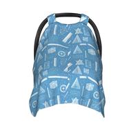Coprisedili per auto con illustrazione matematica blu, traspirante, copertura per allattamento al seno, copertura per passeggino, baldacchino multiuso per seggiolino auto, accessori essenziali per