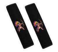 Coprisedili per auto con motivo nativi americani colorati, morbidi coprisedili per cinture di sicurezza, imbottiture per cinture di sicurezza per uomini e donne