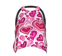 Coprisedili per auto con stampa a cuore rosa, copertura traspirante per allattamento al seno, copri passeggino, baldacchino multiuso per seggiolino auto, neonati