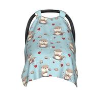 Coprisedili per auto con stampa a forma di cuore e castoro, traspirante, copertura per allattamento al seno, copertura per passeggino, baldacchino multiuso per seggiolino auto, accessori essenziali