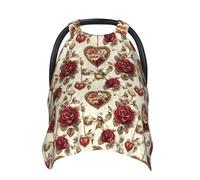 Coprisedili per auto con stampa a forma di cuore, eleganti e traspiranti, copertura per allattamento al seno, copertura per passeggino, baldacchino multiuso per seggiolino auto, accessori essenziali
