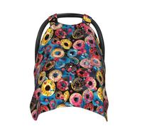 Coprisedili per auto con stampa astratta a forma di ciambella, copertura traspirante per allattamento al seno, copri passeggino, baldacchino multiuso per seggiolino auto, accessori essenziali per