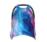 Coprisedili per auto con stampa astratta blu rosa oceanica, copertura traspirante per allattamento al seno, copertura per passeggino, baldacchino multiuso per seggiolino auto, neonati