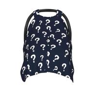 Coprisedili per auto con stampa bianca con punto interrogativo, copertura traspirante per allattamento al seno, coperture per passeggino, baldacchino multiuso per seggiolino auto, accessori essenziali