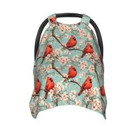 Coprisedili per auto con stampa cardinale rosso su ramo, copertura traspirante per allattamento al seno, copertura per passeggino, baldacchino multiuso per seggiolino auto, neonati