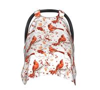 Coprisedili per auto con stampa cardinale, traspirante, copertura per allattamento al seno, copertura per passeggino, baldacchino multiuso per seggiolino auto, accessori essenziali per neonati