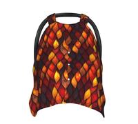 Coprisedili per auto con stampa con piume rosse, copertura traspirante per allattamento al seno, copri passeggino, baldacchino multiuso per seggiolino auto, accessori essenziali per neonati