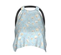 Coprisedili per auto con stampa di conchiglie bianche, copertura traspirante per allattamento al seno, coperture per passeggino, baldacchino multiuso per seggiolino auto, accessori essenziali per